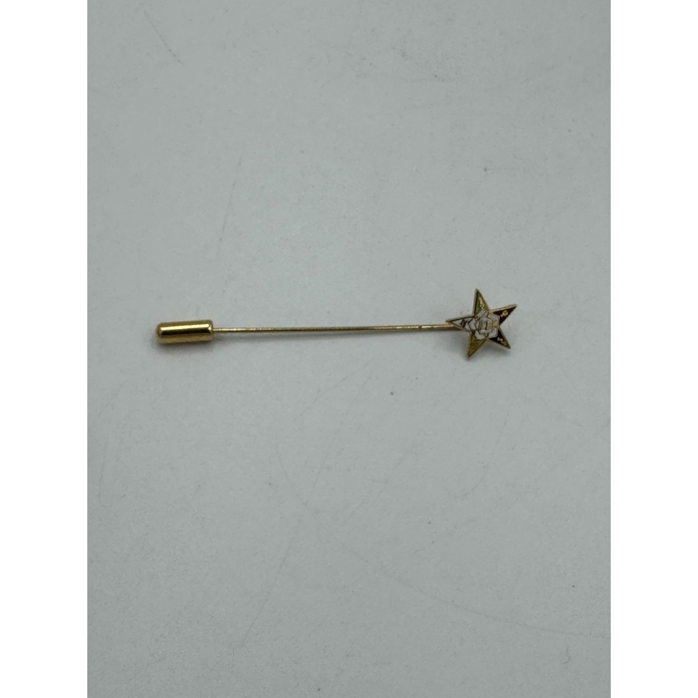 Order of the Eastern Star OES Masonic Vintage Gold Tone Stick Pin Brooch